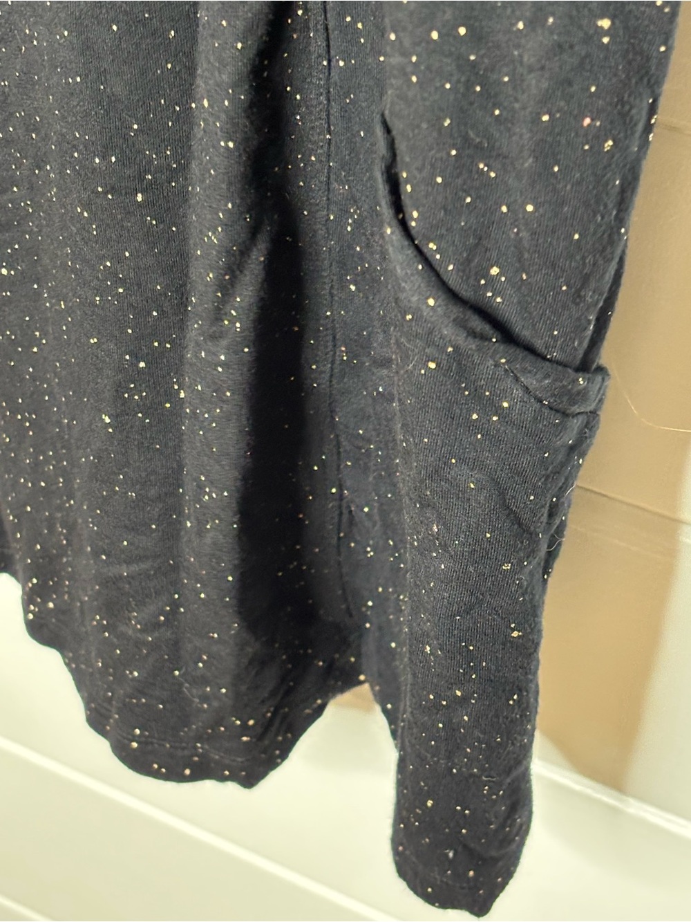 Soma Black Gold Speckled Cowl Neck Tunic Top w/Pockets Size XXL Soft Stretch - Picture 4 of 11